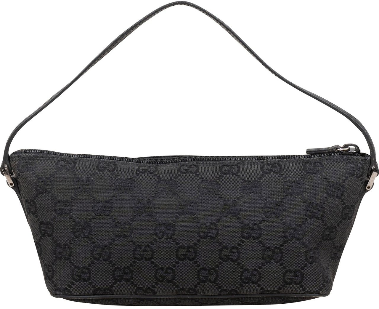 Gucci Monogram GG Canvas Pochette Boat Handbag Zwart
