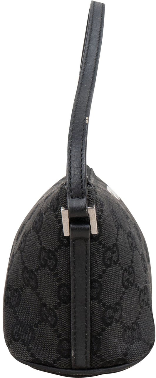 Gucci Monogram GG Canvas Pochette Boat Handbag Zwart