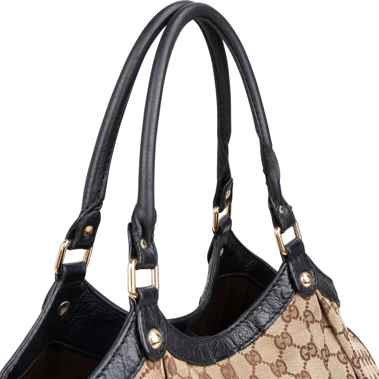 Gucci Monogram GG Canvas Big Sukey Tote Shoulder Bag Beige