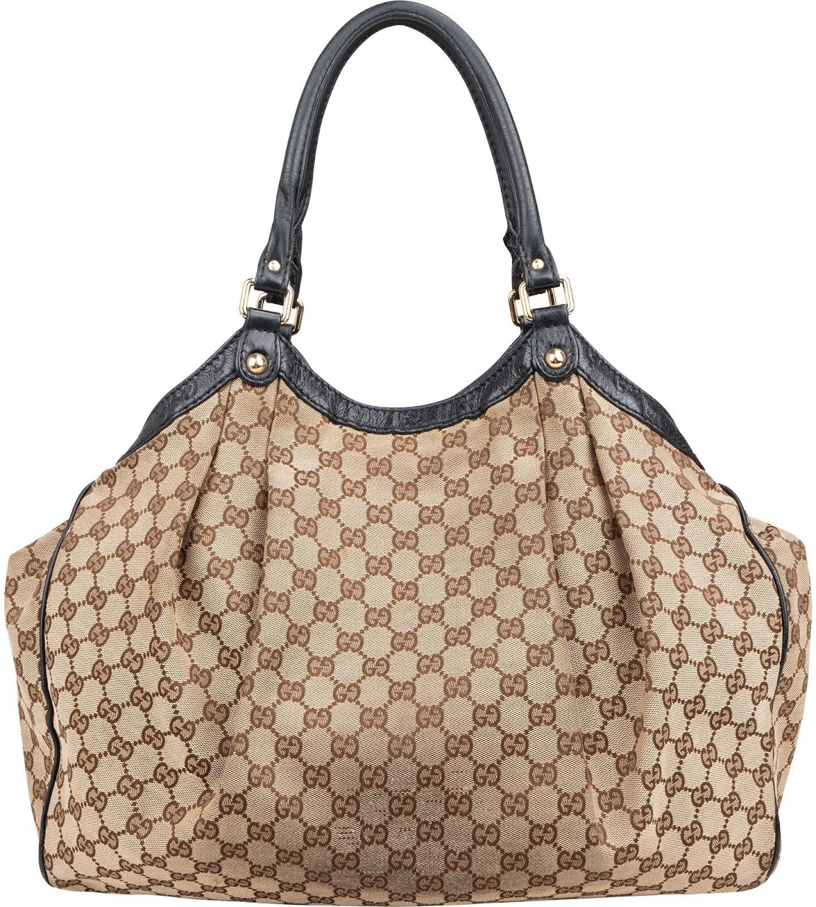 Gucci Monogram GG Canvas Big Sukey Tote Shoulder Bag Beige