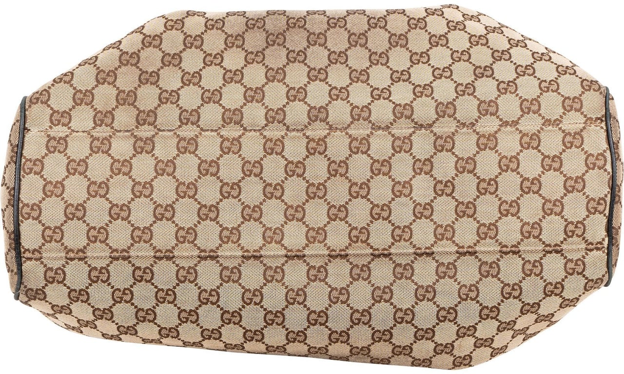 Gucci Monogram GG Canvas Big Sukey Tote Shoulder Bag Beige