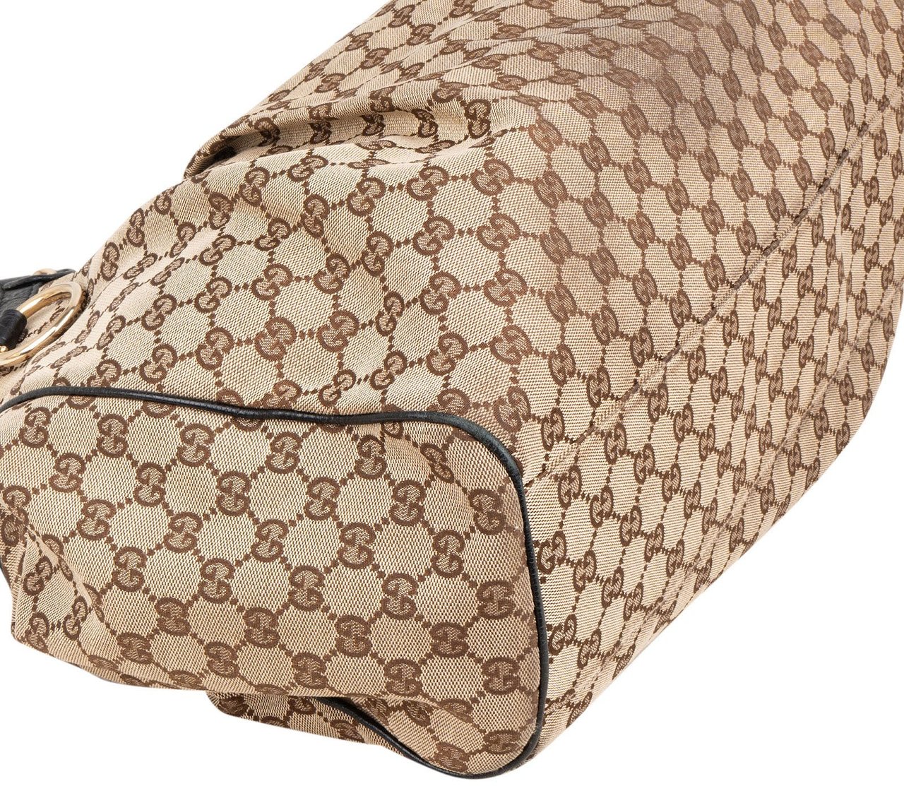 Gucci Monogram GG Canvas Big Sukey Tote Shoulder Bag Beige