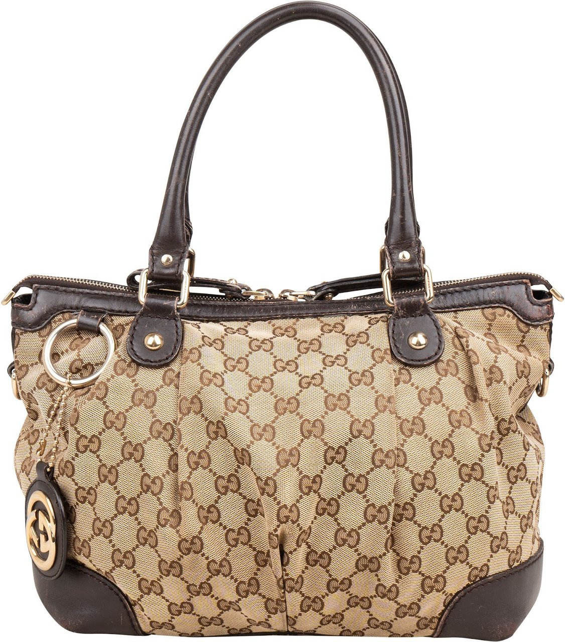 Gucci Monogram GG Canvas Sukey Handbag Beige