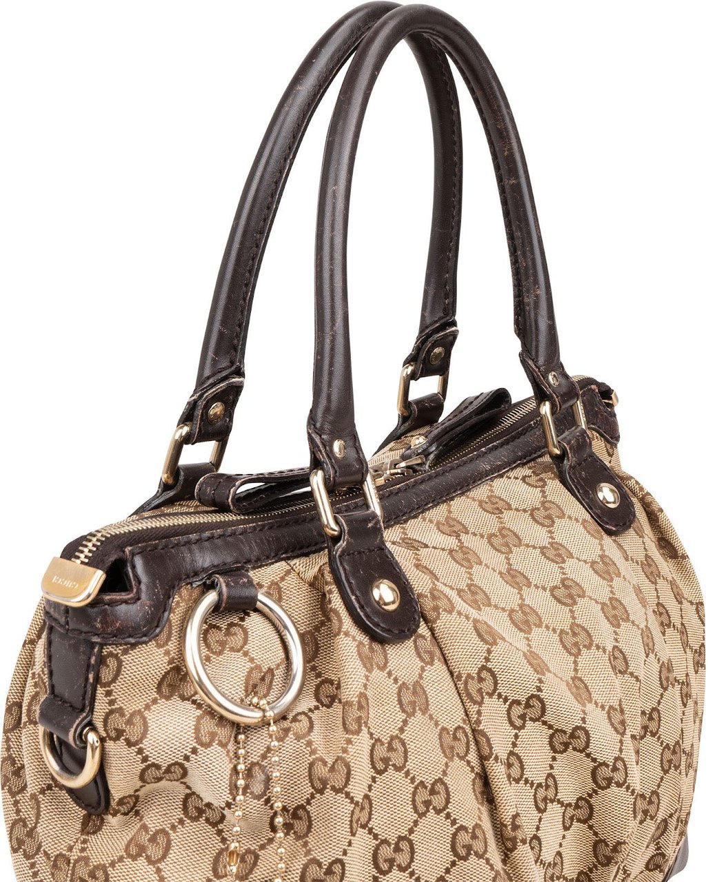 Gucci Monogram GG Canvas Sukey Handbag Beige