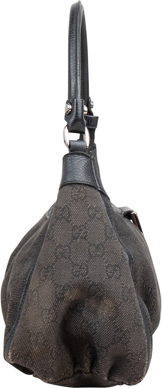 Gucci Monogram GG Canvas Abbey D-Ring Hobo Shoulder Bag Zwart