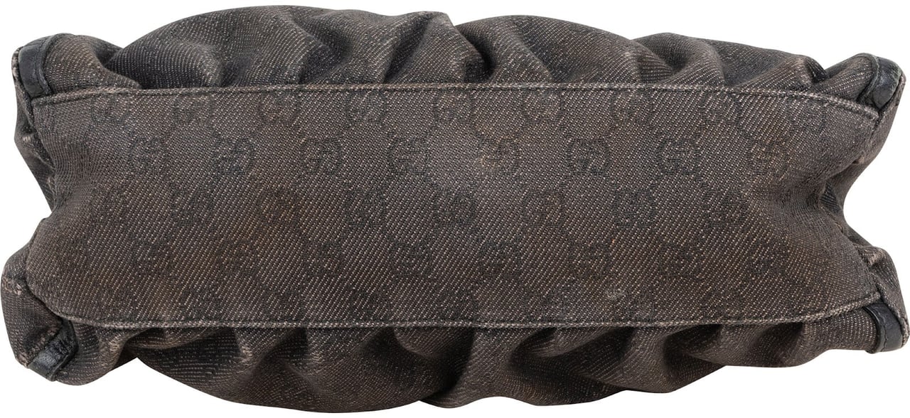 Gucci Monogram GG Canvas Abbey D-Ring Hobo Shoulder Bag Zwart