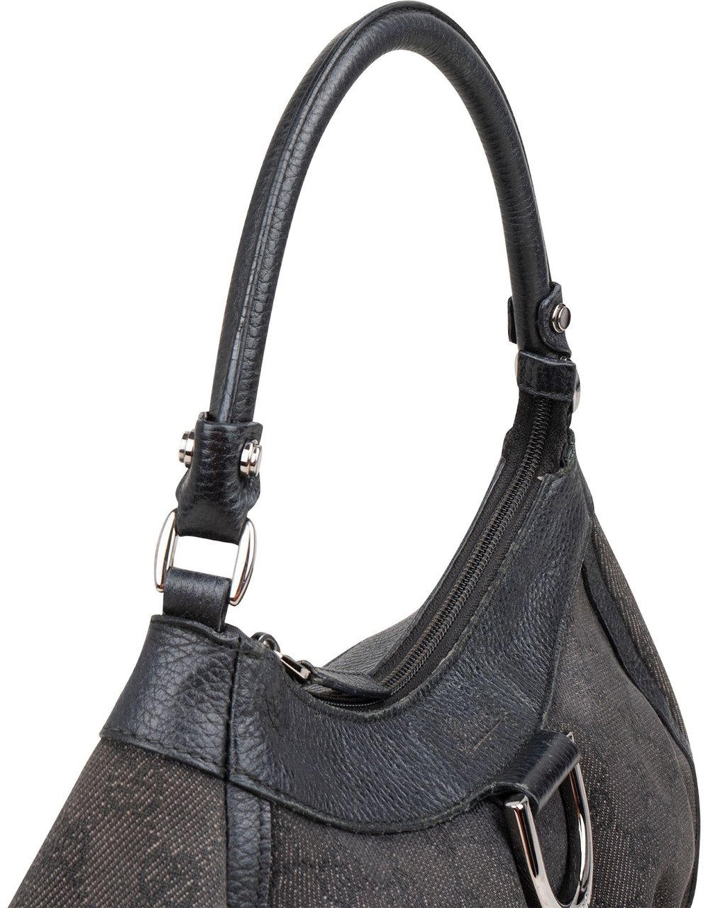 Gucci Monogram GG Canvas Abbey D-Ring Hobo Shoulder Bag Zwart