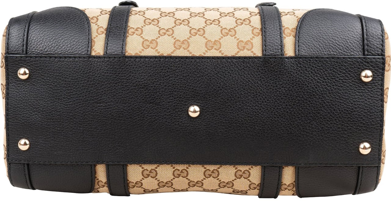 Gucci Monogram GG Canvas Boston Handbag Beige