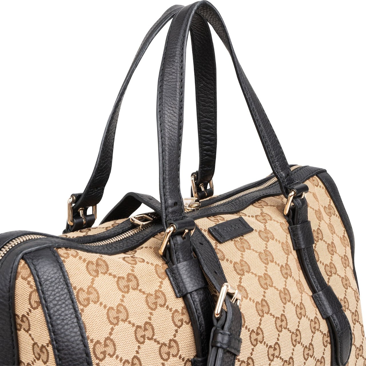 Gucci Monogram GG Canvas Boston Handbag Beige