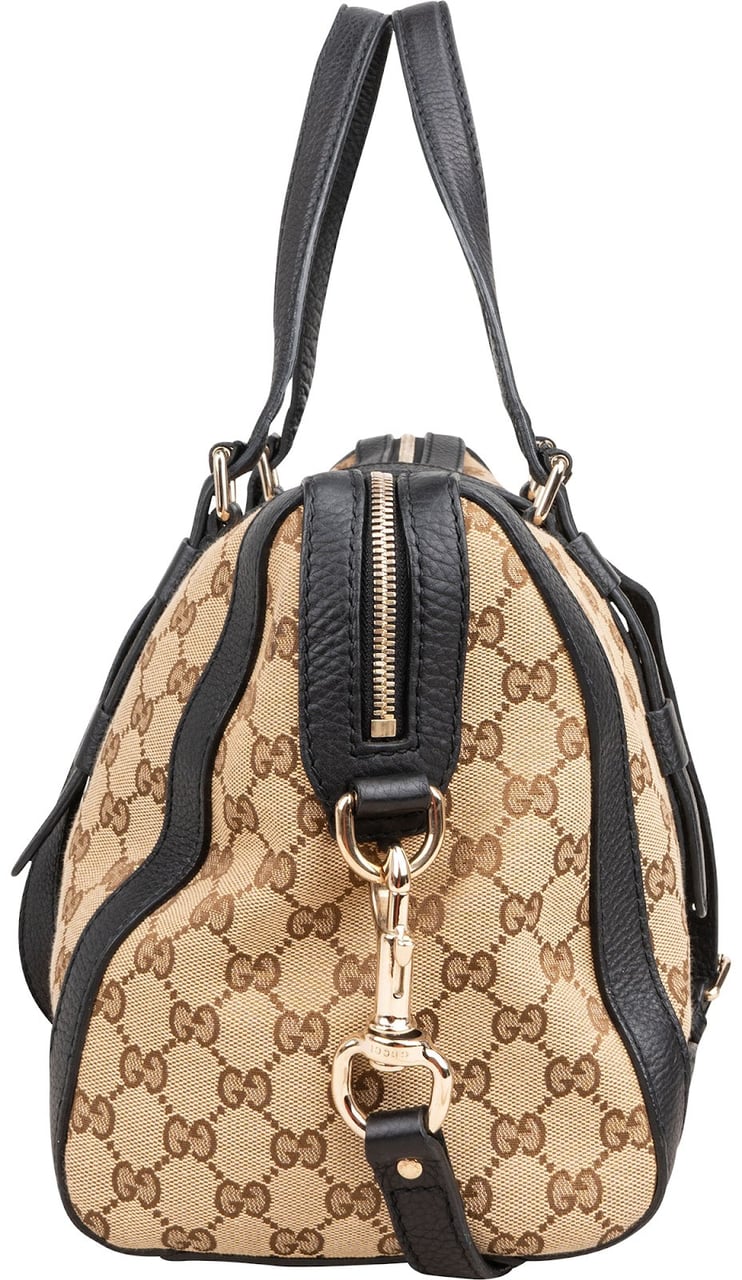 Gucci Monogram GG Canvas Boston Handbag Beige