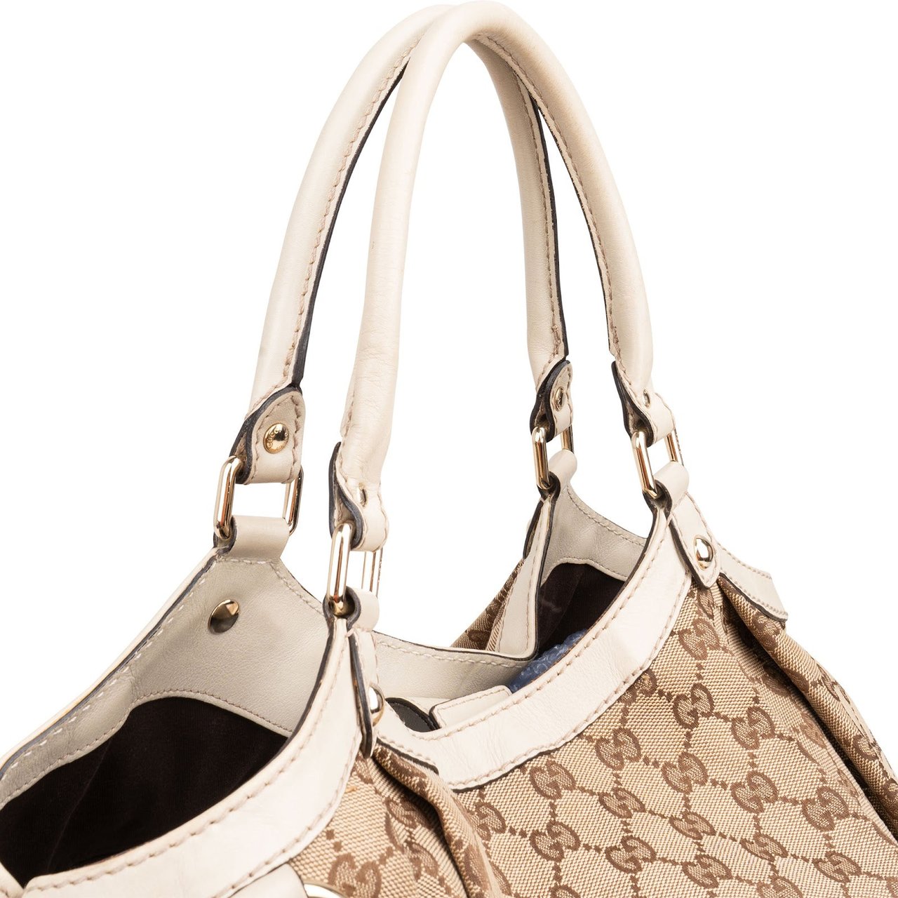 Gucci Monogram GG Canvas Sukey Shoulder Bag Beige