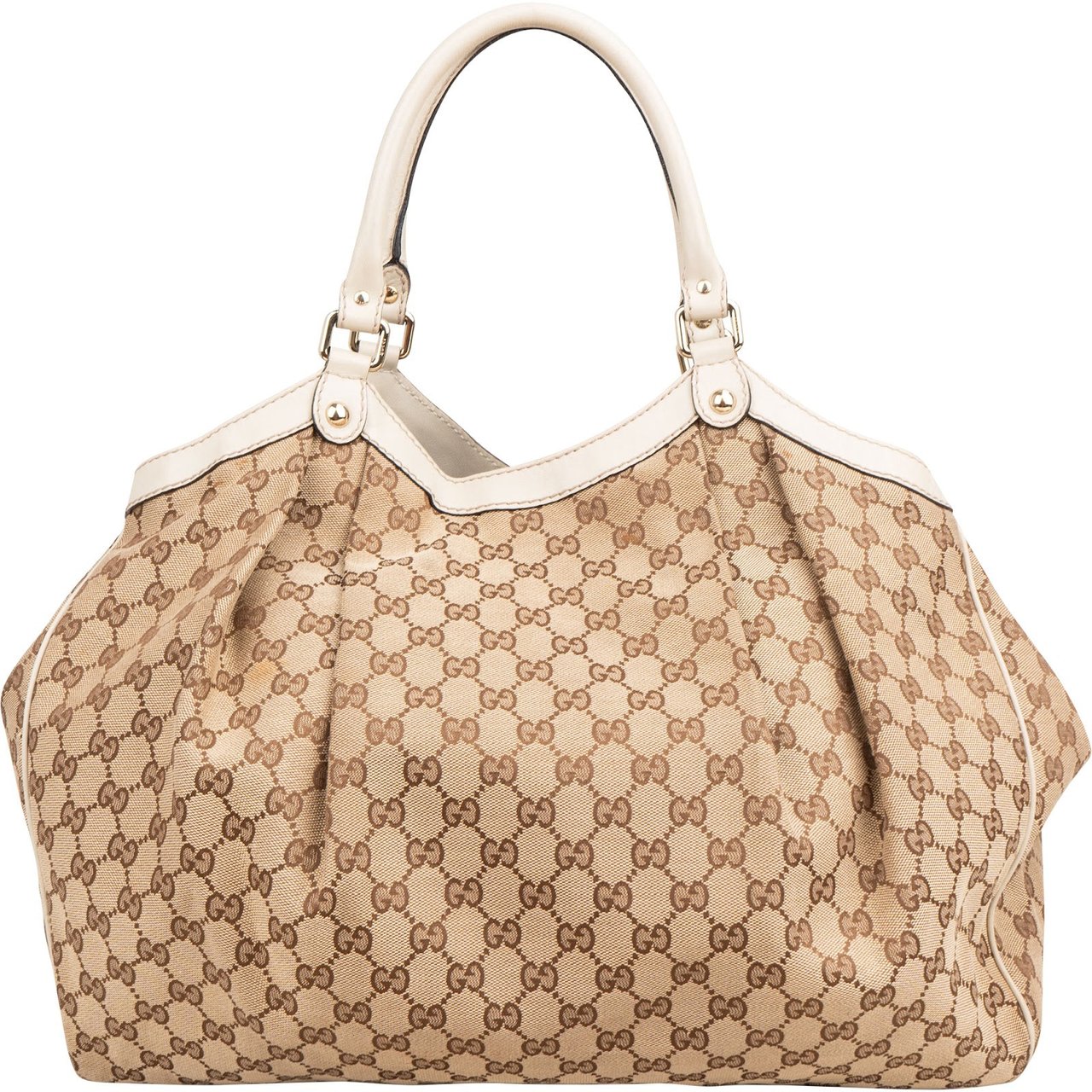 Gucci Monogram GG Canvas Sukey Shoulder Bag Beige