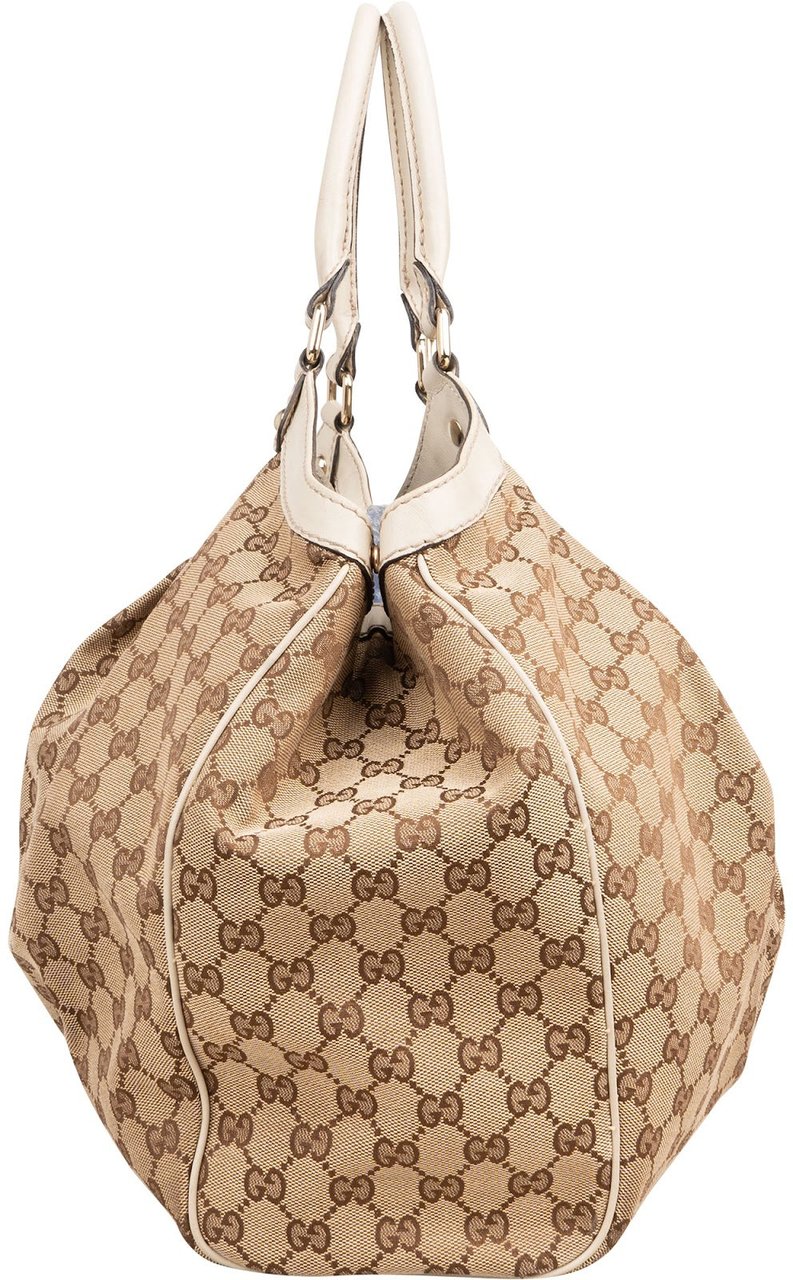 Gucci Monogram GG Canvas Sukey Shoulder Bag Beige