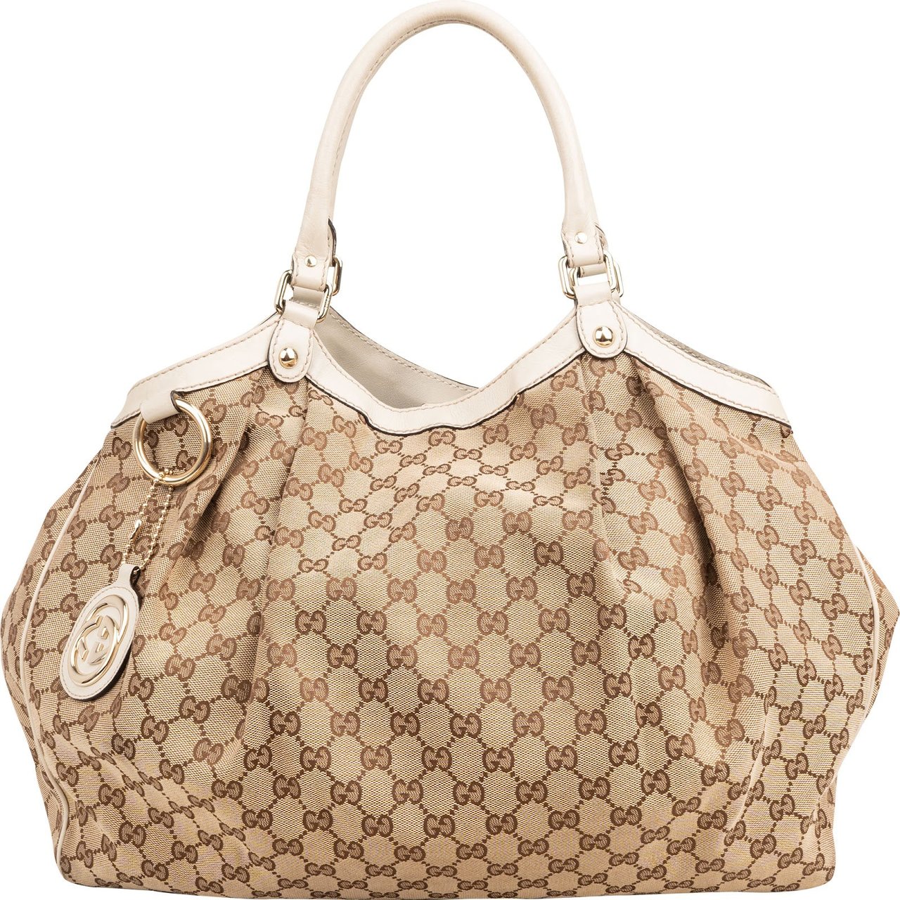 Gucci Monogram GG Canvas Sukey Shoulder Bag Beige
