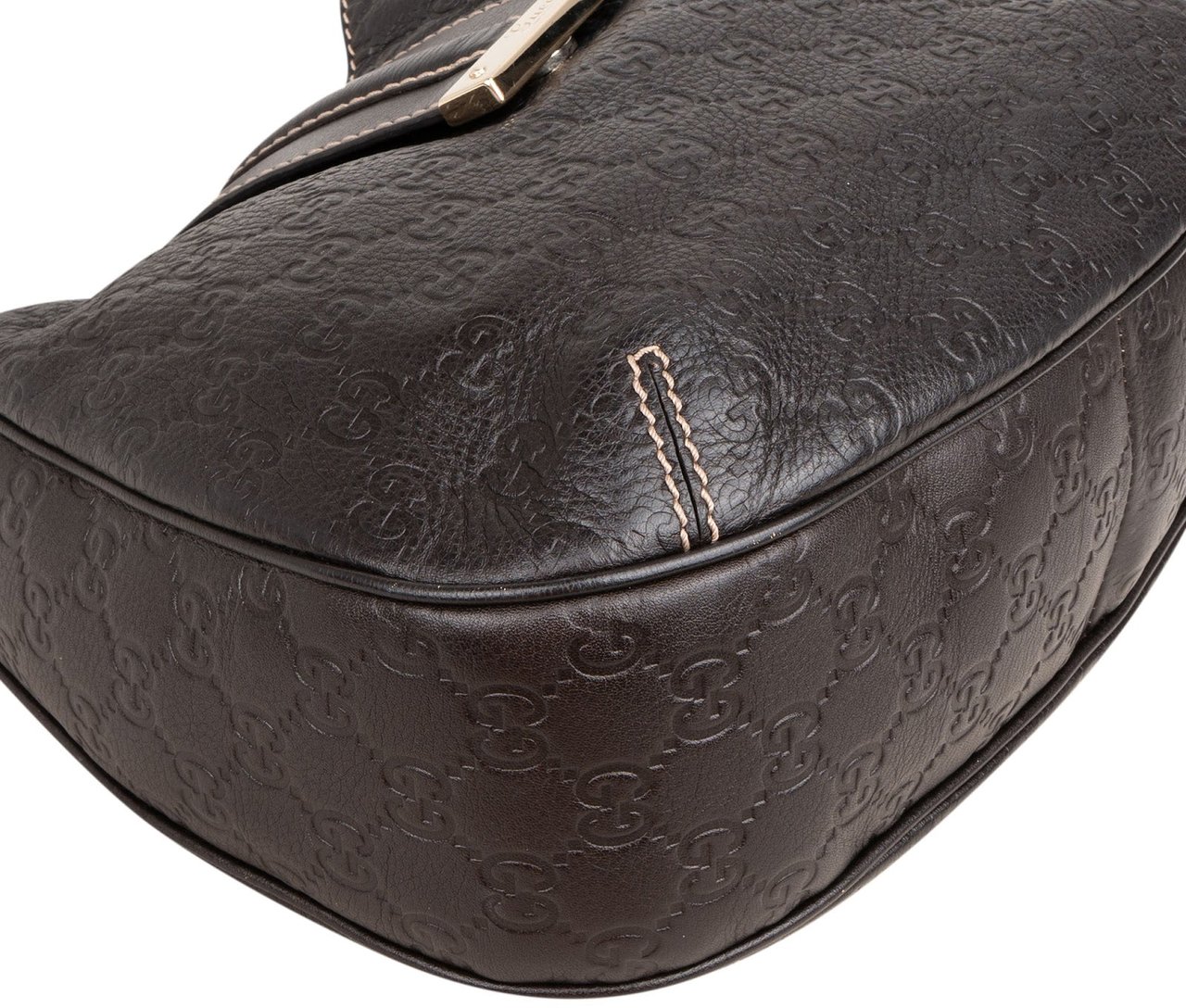 Gucci Guccissima Leather Hobo Shoulder Bag Bruin