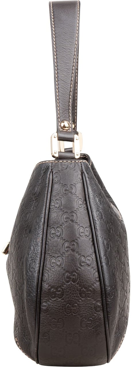 Gucci Guccissima Leather Hobo Shoulder Bag Bruin