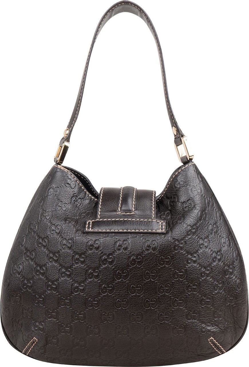 Gucci Guccissima Leather Hobo Shoulder Bag Bruin