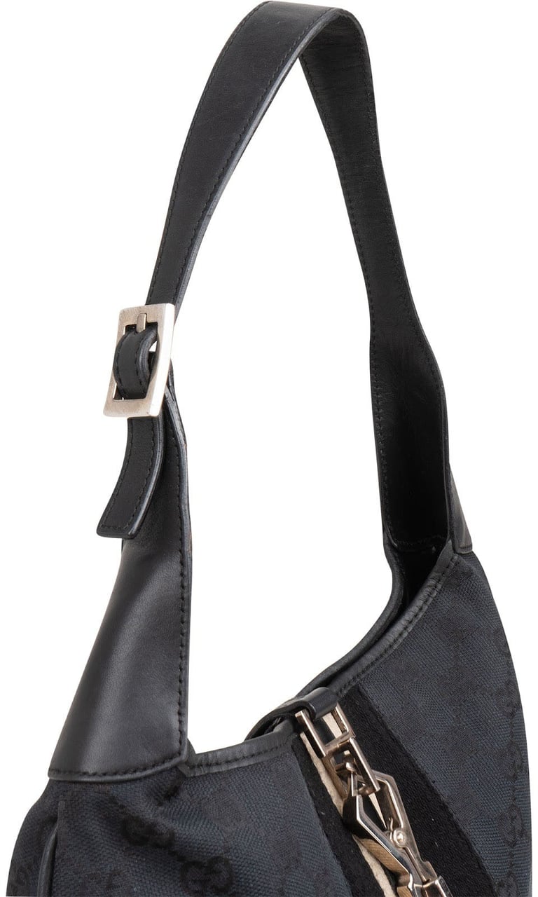 Gucci Monogram GG Canvas Jackie Shoulder Bag Zwart
