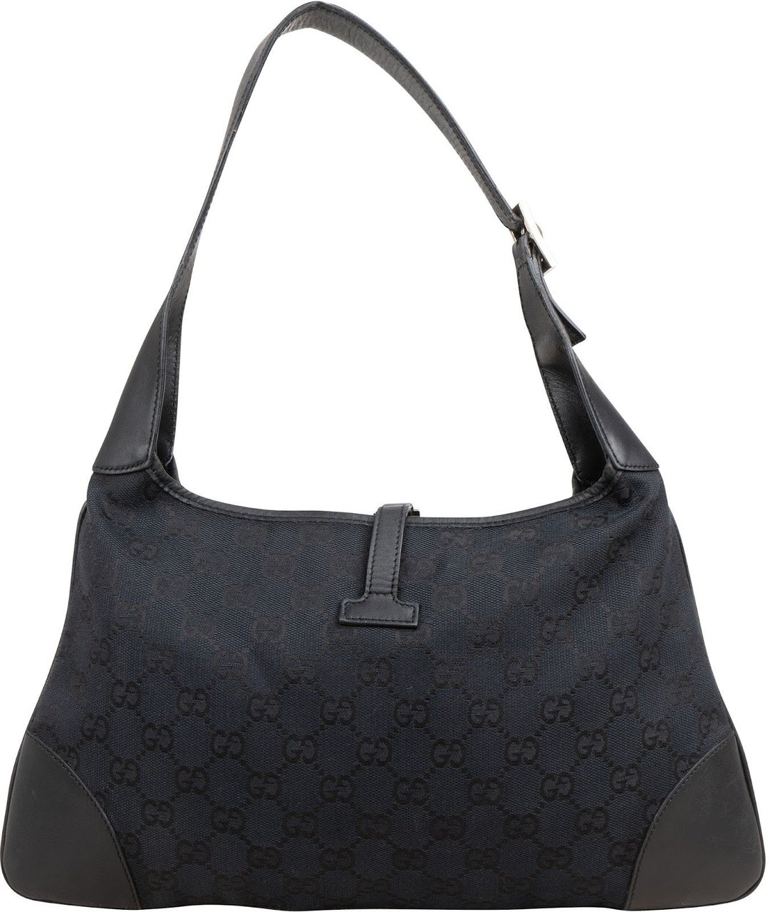Gucci Monogram GG Canvas Jackie Shoulder Bag Zwart