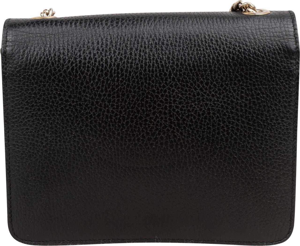 Gucci Grained Leather Small Interlocking GG Shoulder Crossbody Bag Zwart
