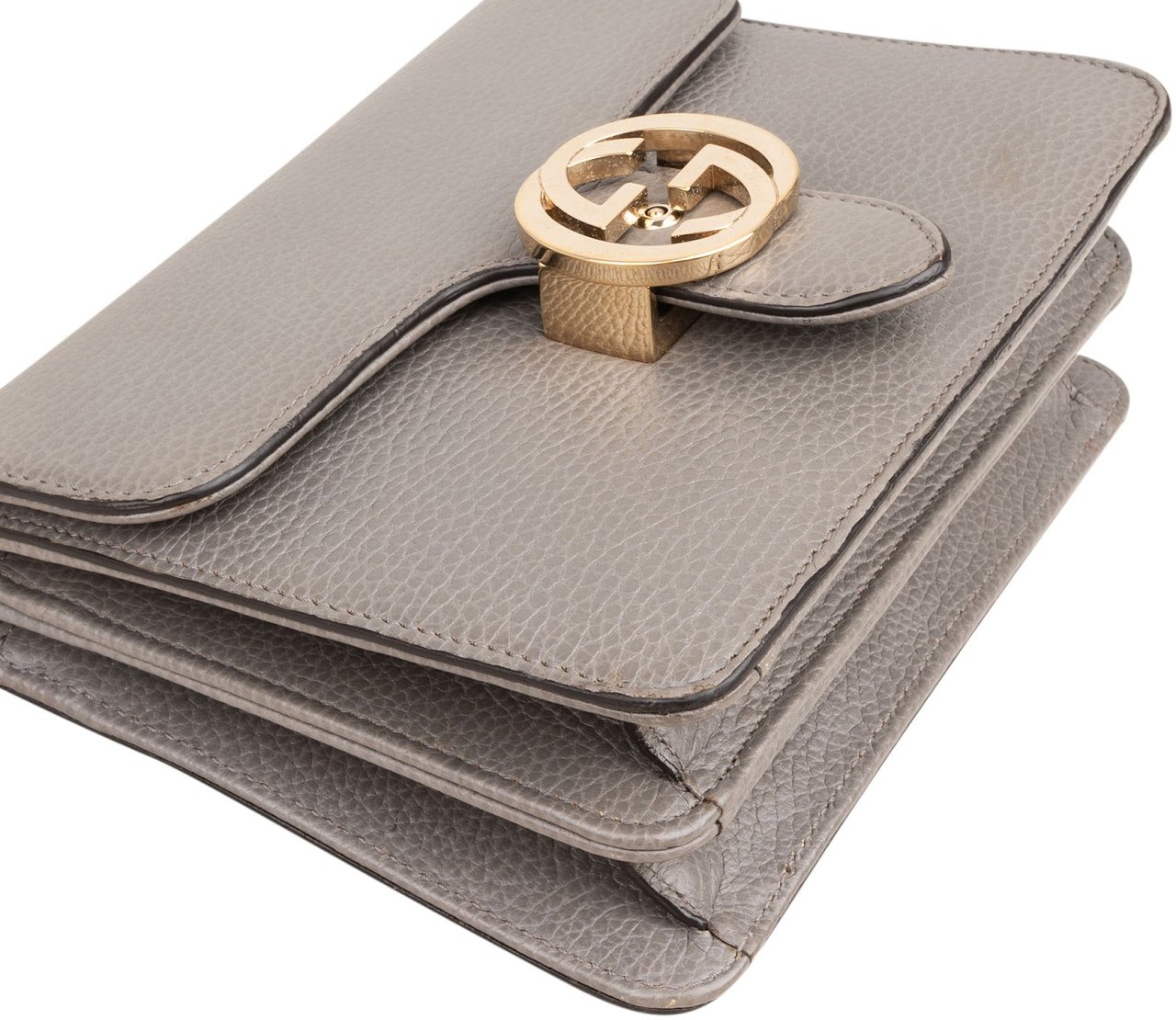 Gucci Grained Calfskin Interlocking GG Shoulder Crossbody Bag Divers