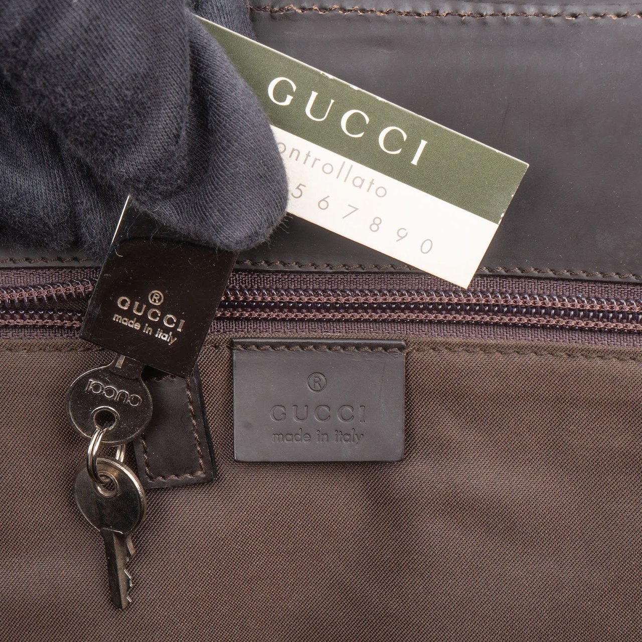 Gucci Monogram GG Canvas Duffle Bag Bruin