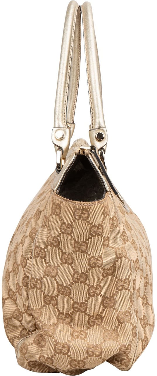 Gucci Monogram GG Canvas Abbey D-Ring Shoulder Bag Beige