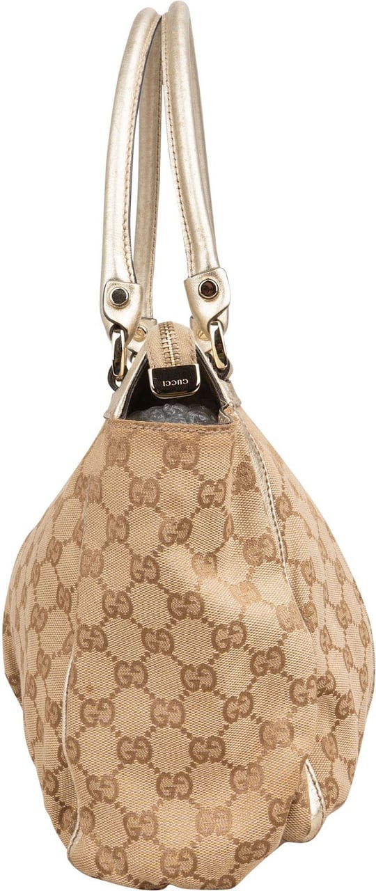 Gucci Monogram GG Canvas Abbey D-Ring Shoulder Bag Beige