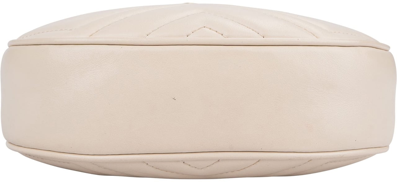 Gucci Quilted Leather GG Marmont Half-Moon Mini Shoulder Bag Wit