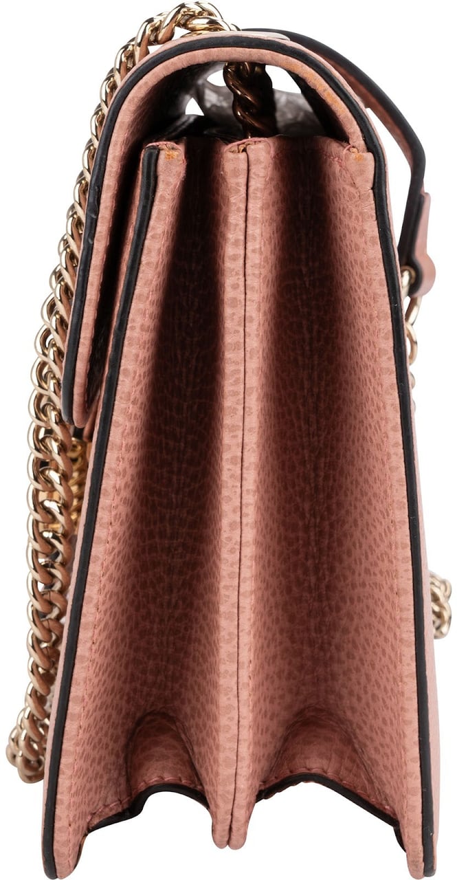 Gucci Grained Leather Interlocking GG Shoulder Crossbody Bag Roze