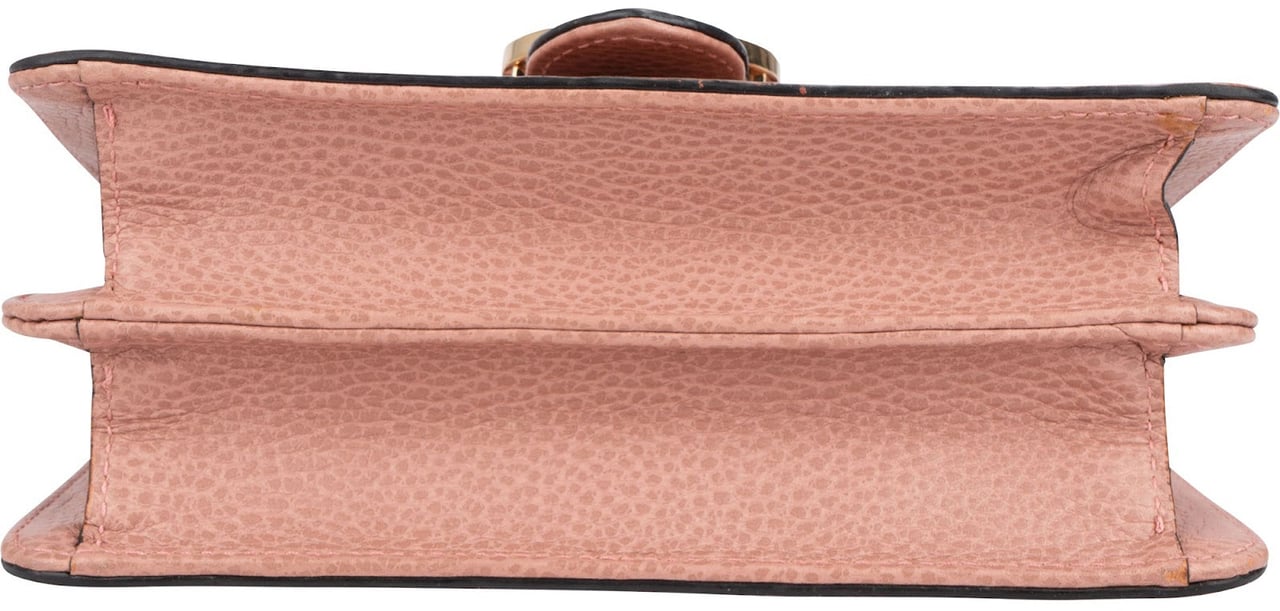Gucci Grained Leather Interlocking GG Shoulder Crossbody Bag Roze