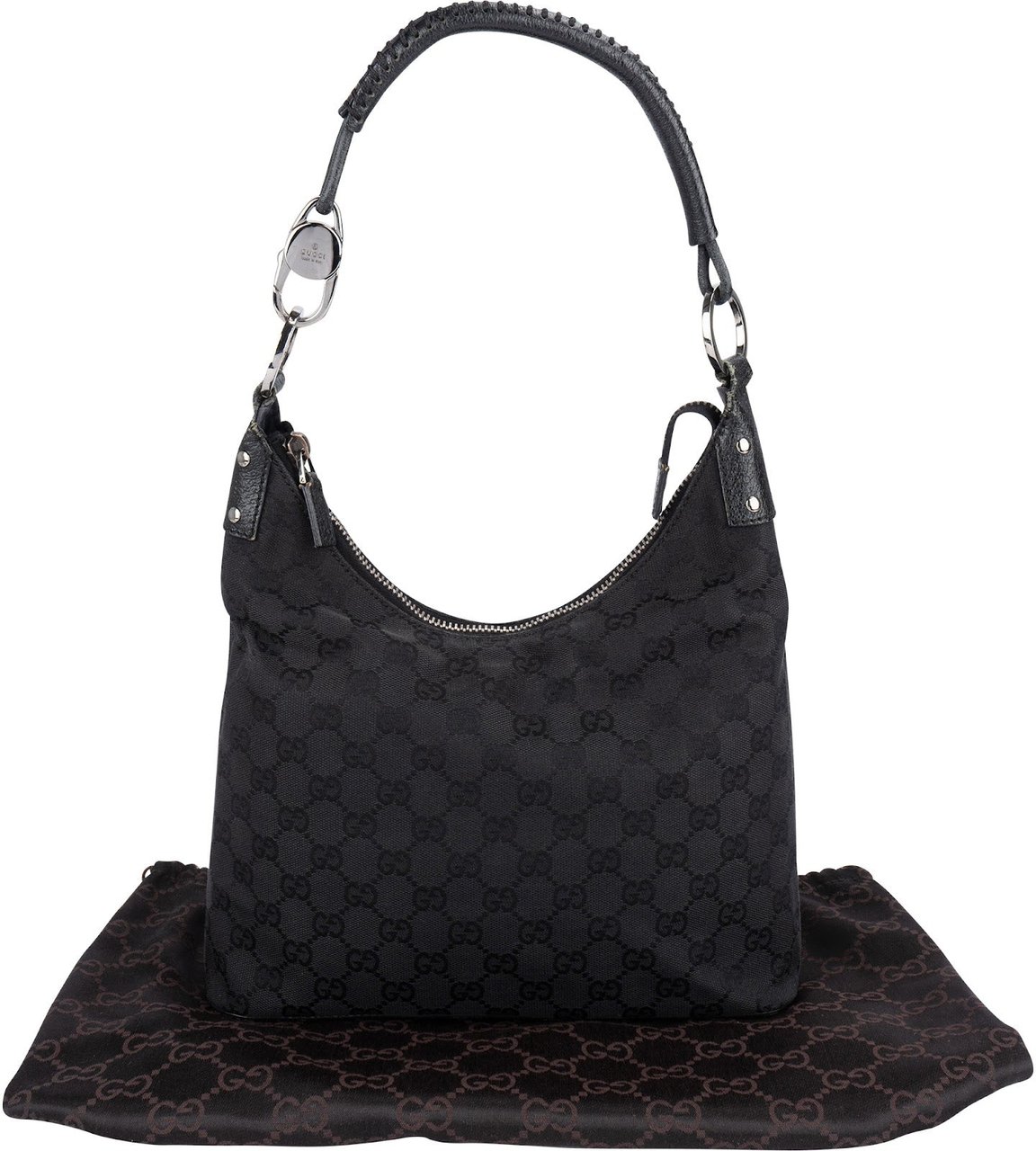 Gucci Monogram GG Canvas Abbey D-Ring Shoulder Bag Zwart