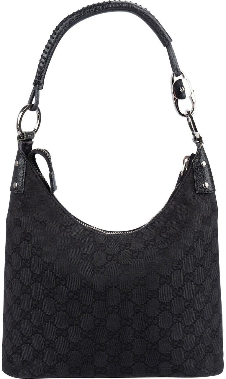 Gucci Monogram GG Canvas Abbey D-Ring Shoulder Bag Zwart