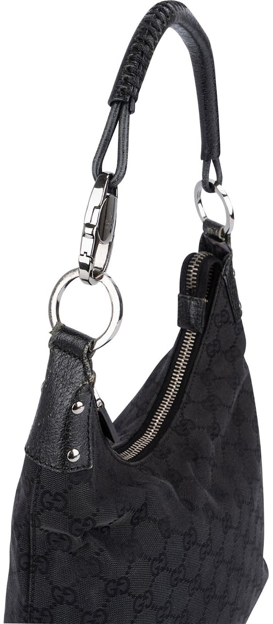 Gucci Monogram GG Canvas Abbey D-Ring Shoulder Bag Zwart