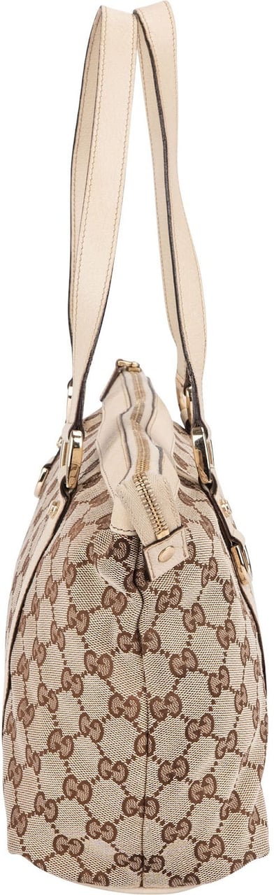 Gucci Monogram GG Abbey D-Ring Shoulder Bag Beige