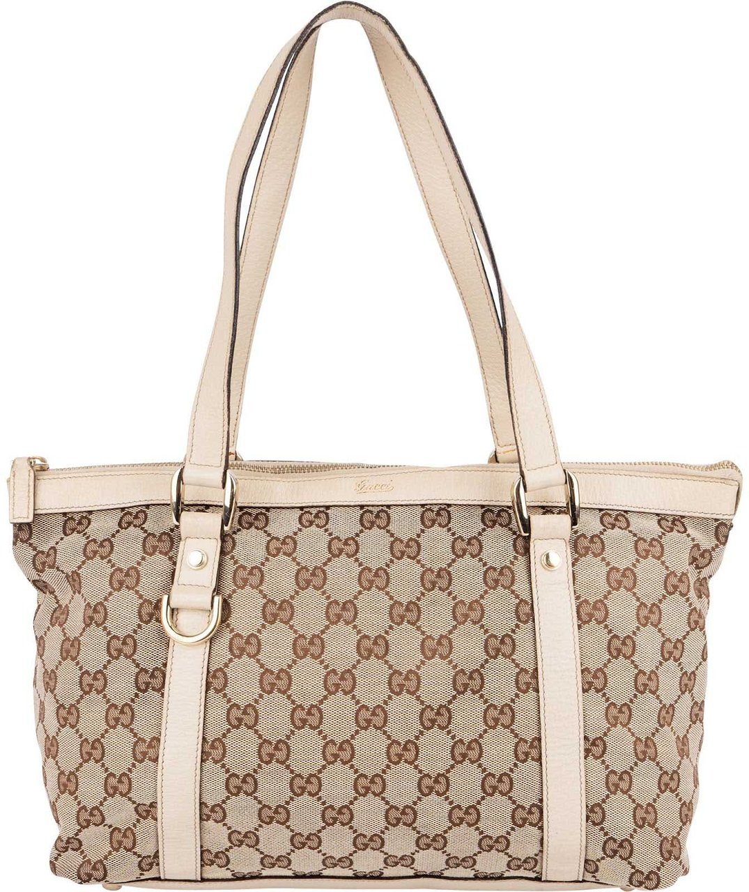 Gucci Monogram GG Abbey D-Ring Shoulder Bag Beige