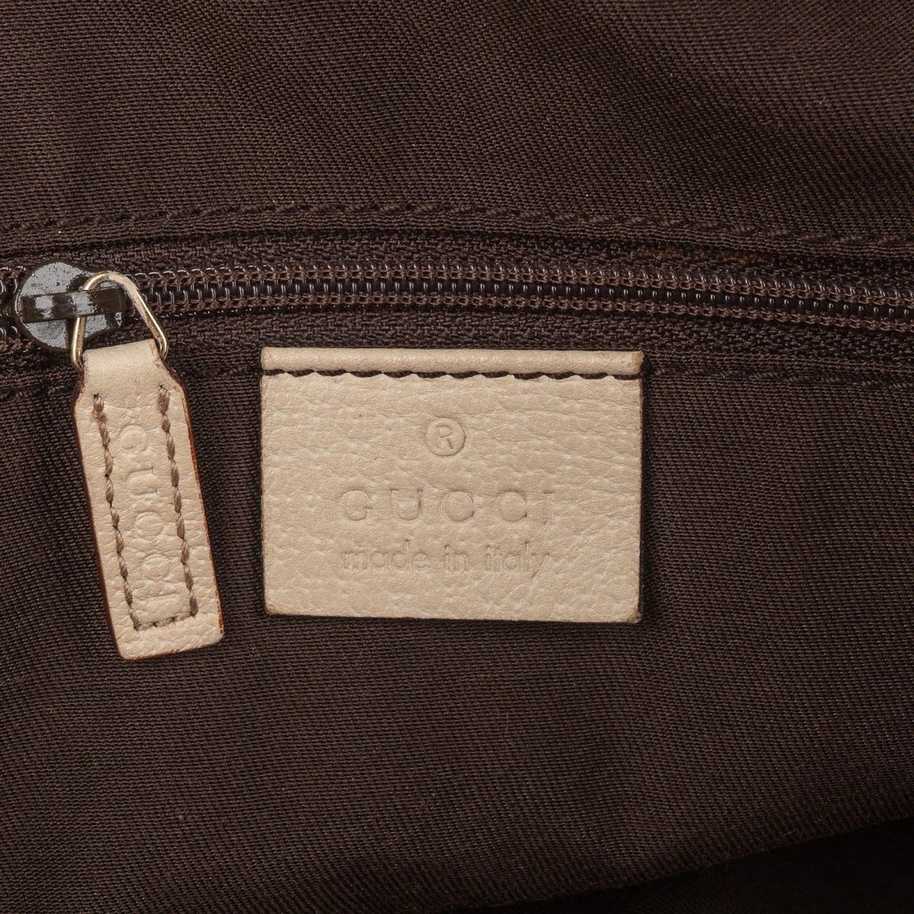 Gucci Monogram GG Abbey D-Ring Shoulder Bag Beige