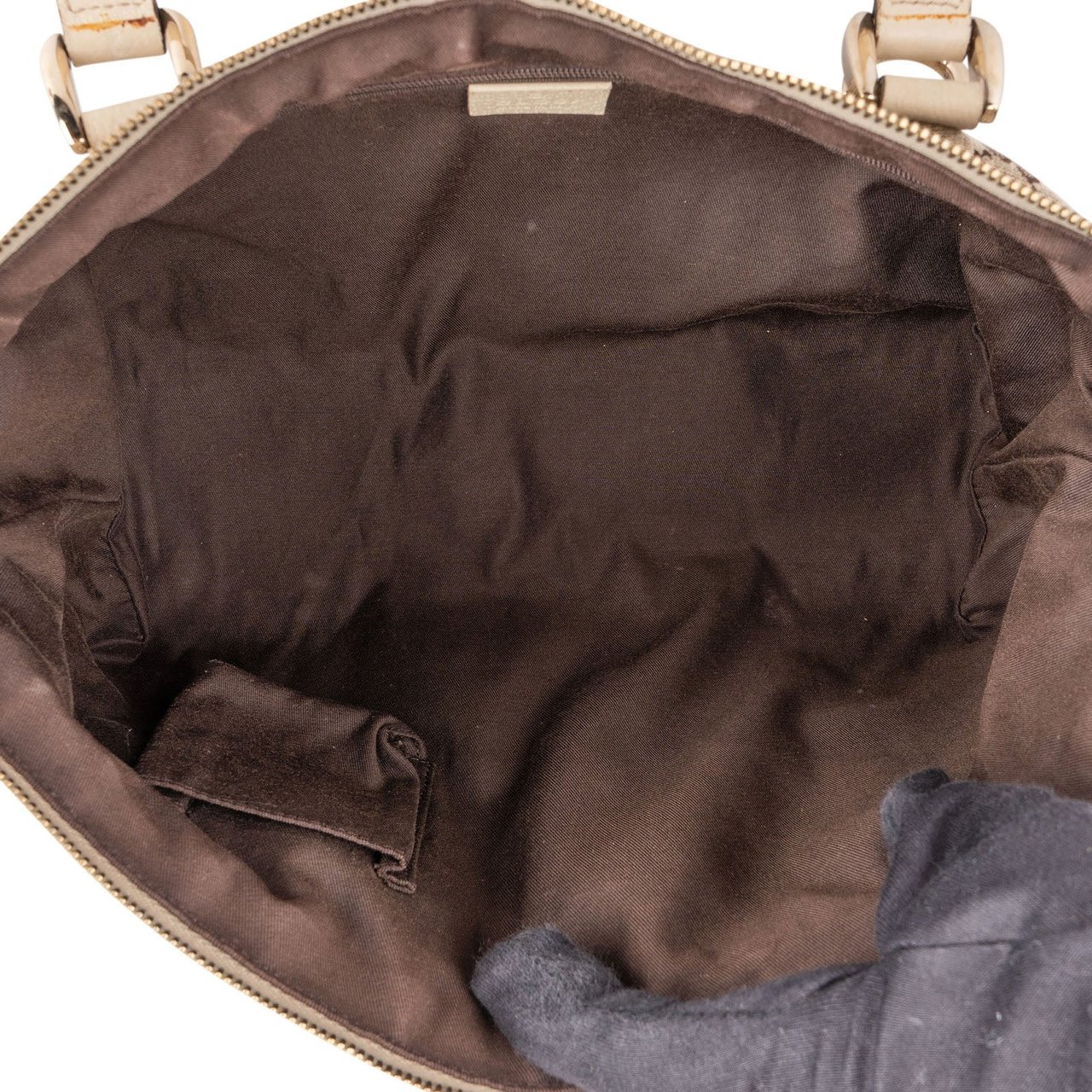 Gucci Monogram GG Abbey D-Ring Shoulder Bag Beige
