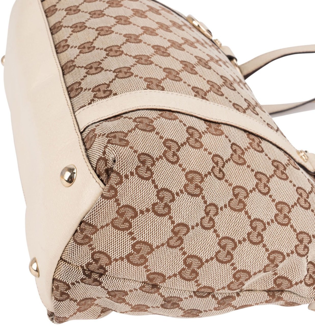 Gucci Monogram GG Abbey D-Ring Shoulder Bag Beige