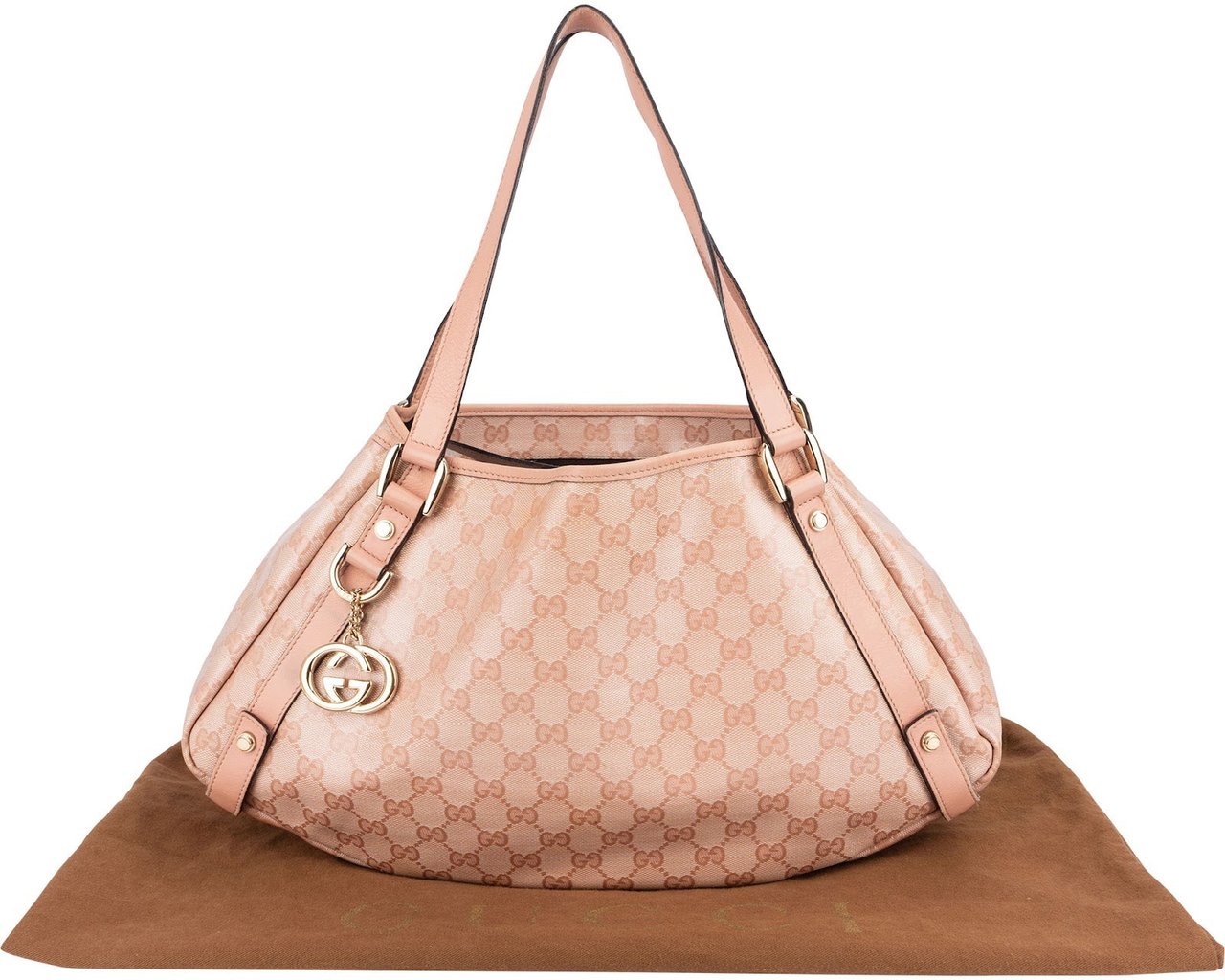 Gucci Monogram GG Canvas Abbey Hobo Shoulder Bag Roze