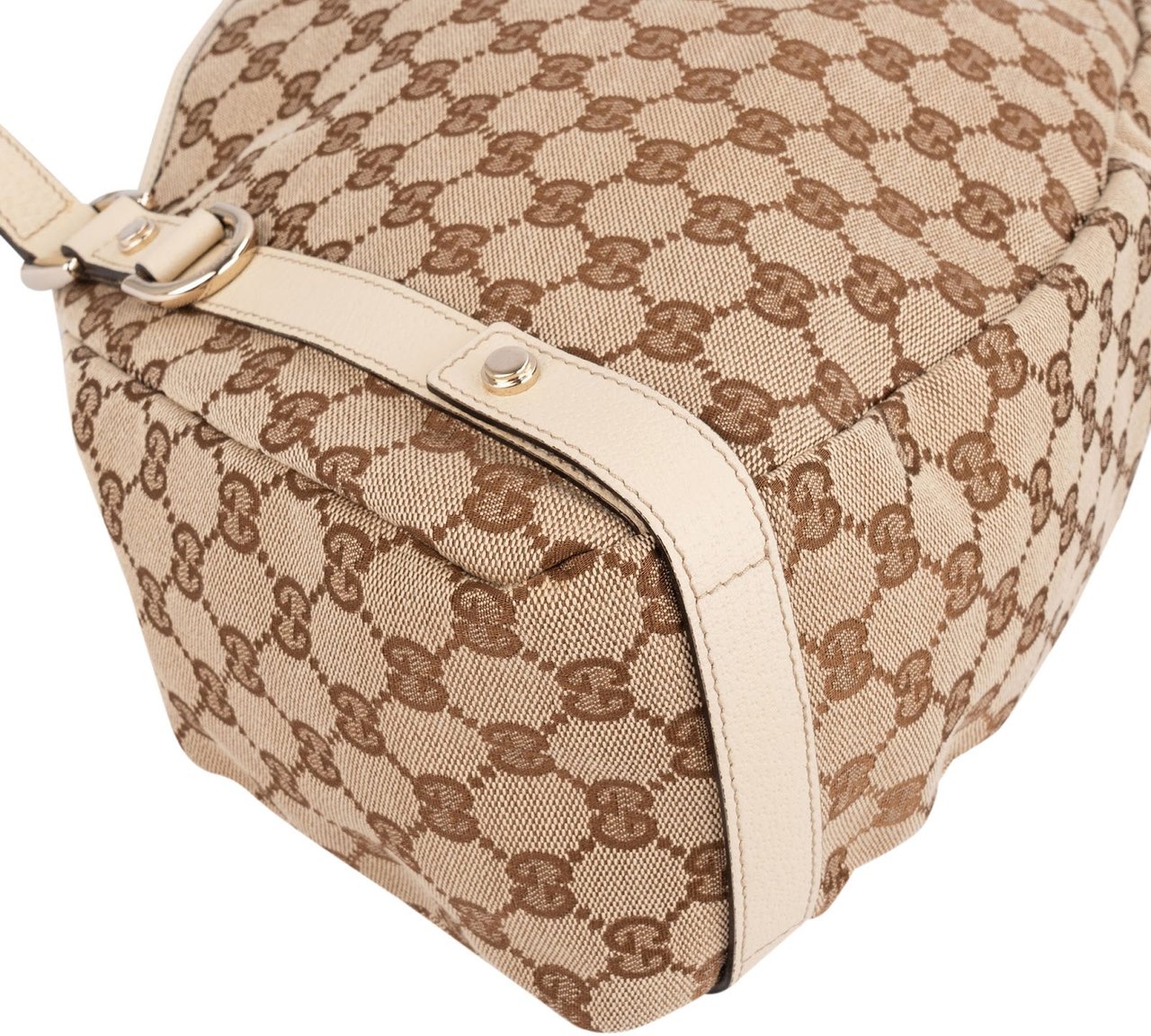 Gucci Monogram GG Canvas Abbey D-Ring Shoulder Bag Beige
