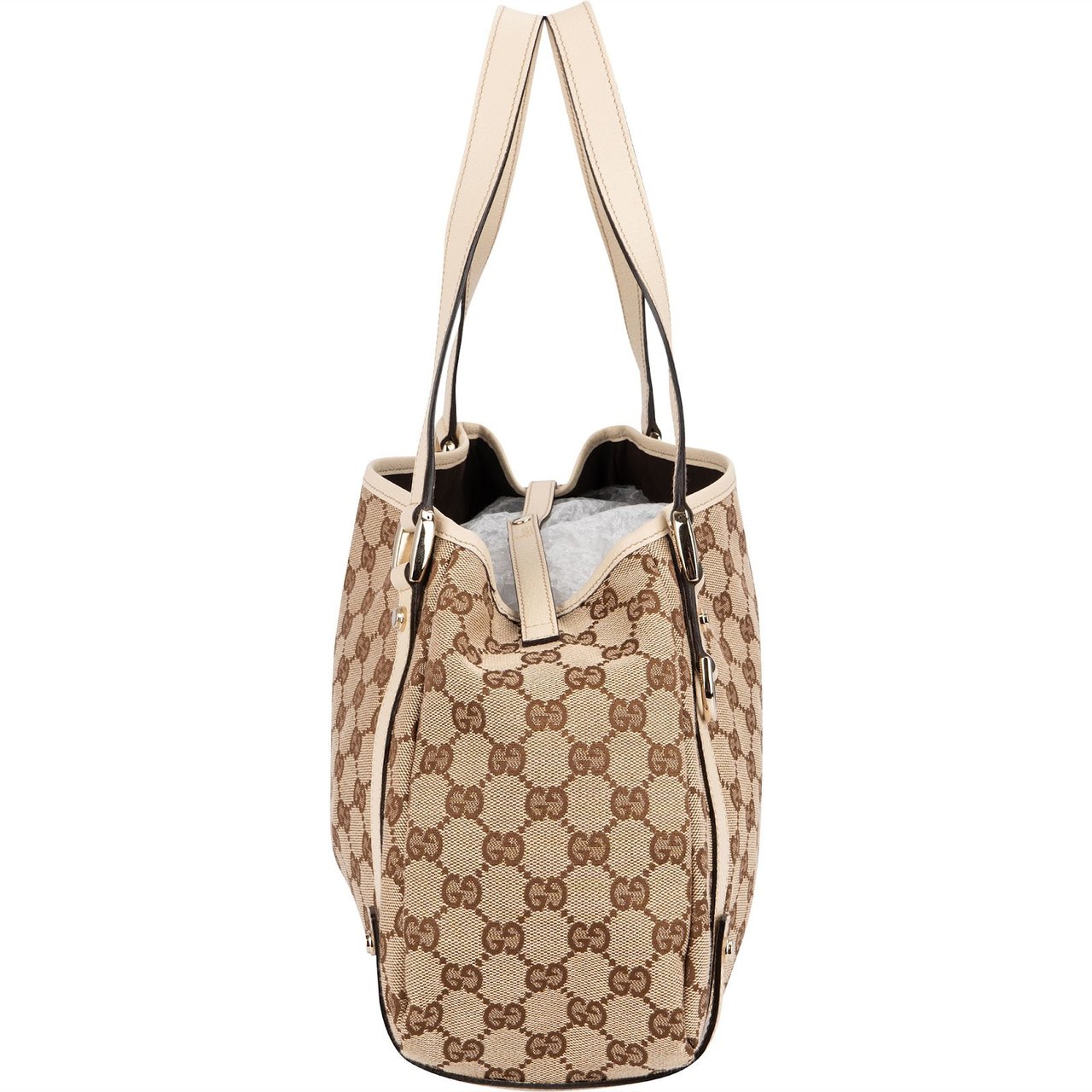 Gucci Monogram GG Canvas Abbey D-Ring Shoulder Bag Beige