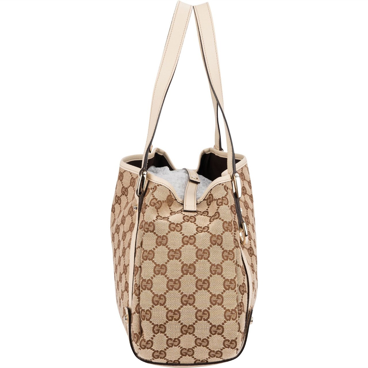 Gucci Monogram GG Canvas Abbey D-Ring Shoulder Bag Beige
