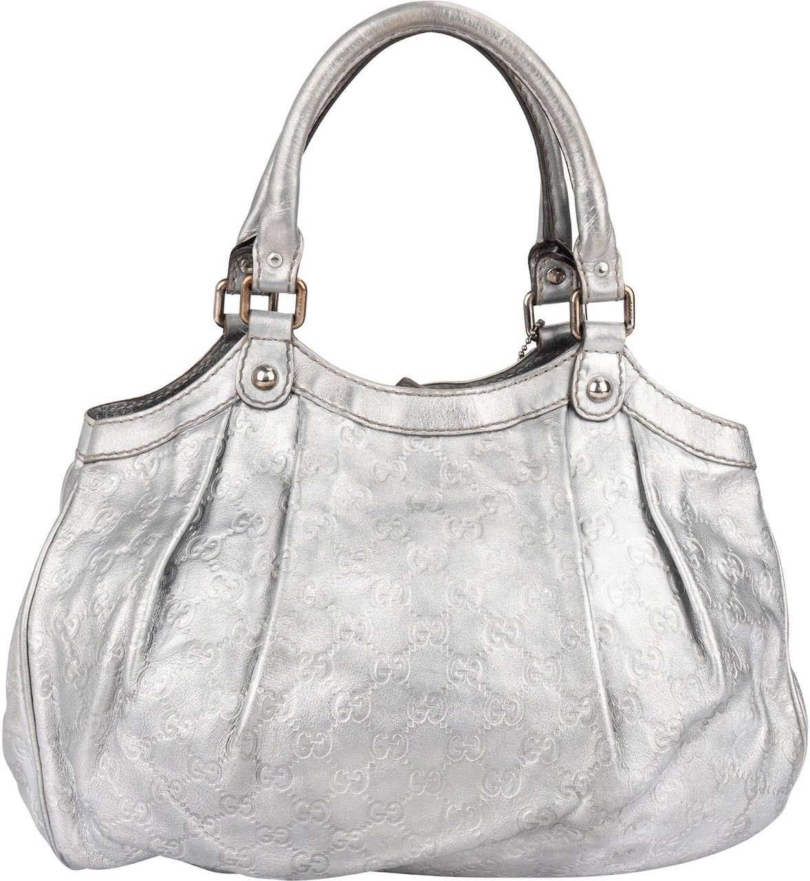 Gucci Guccissima Leather Sukey Handbag Zilver
