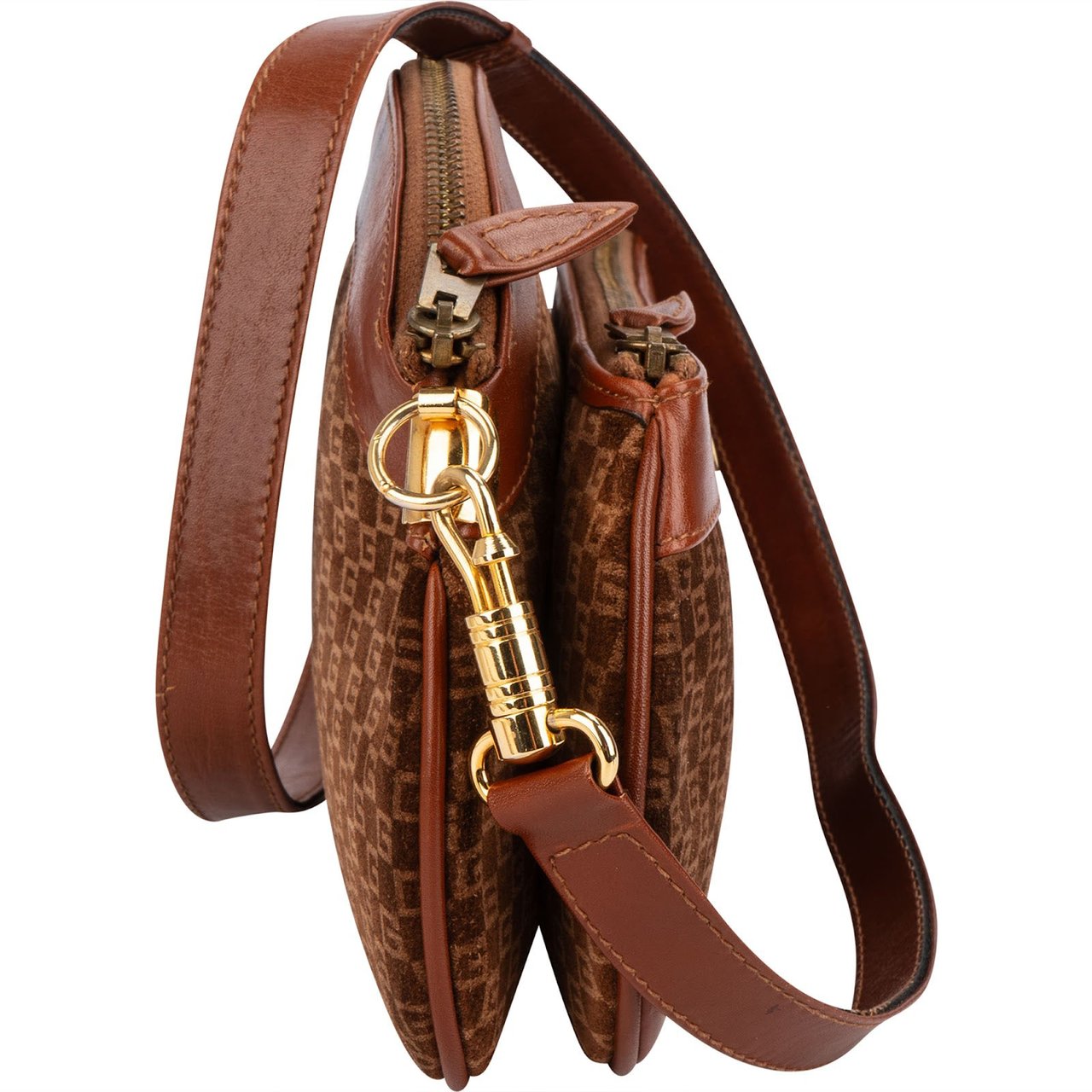Gucci Suede Micro G Crossbody Bag Bruin