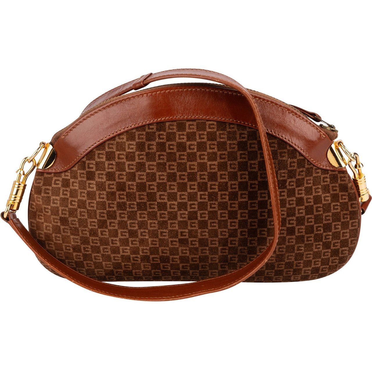 Gucci Suede Micro G Crossbody Bag Bruin