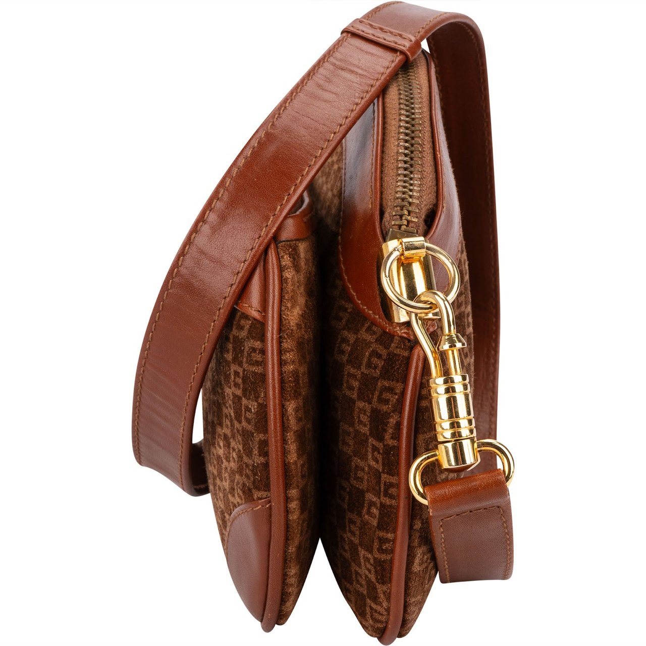 Gucci Suede Micro G Crossbody Bag Bruin