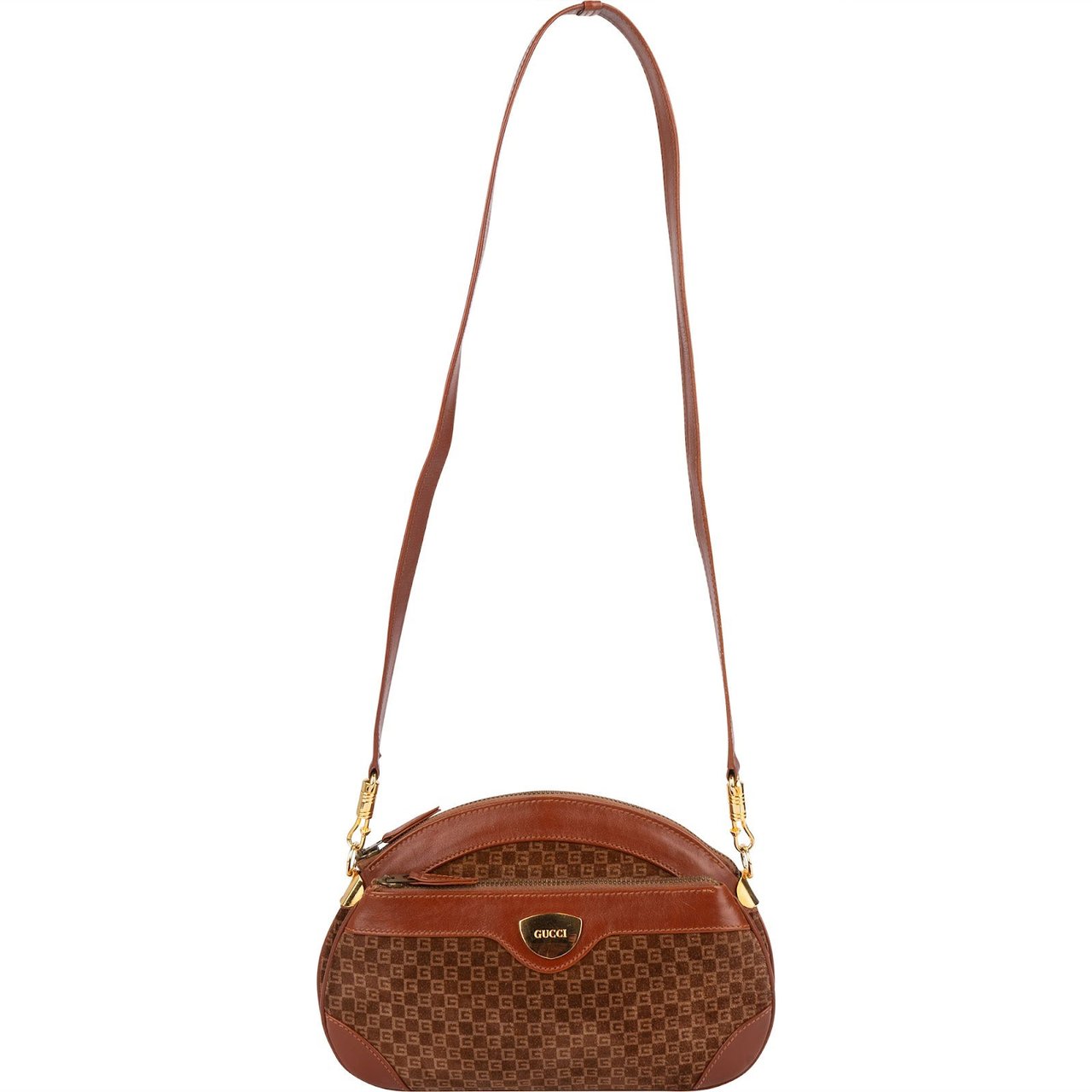 Gucci Suede Micro G Crossbody Bag Bruin