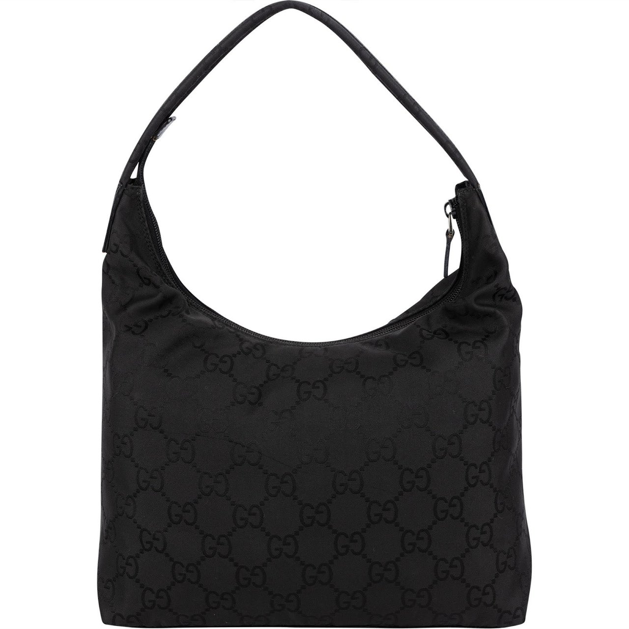 Gucci Monogram GG Canvas Twin Pocket Hobo Shoulder Bag Zwart
