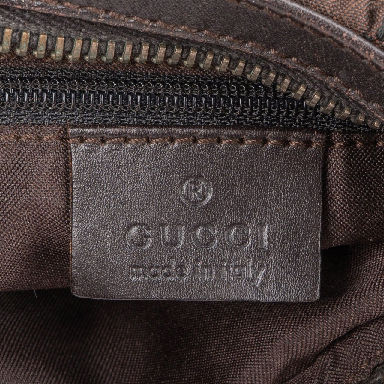 Gucci Monogram Pleated GG Canvas Hobo Shoulder Bag Bruin